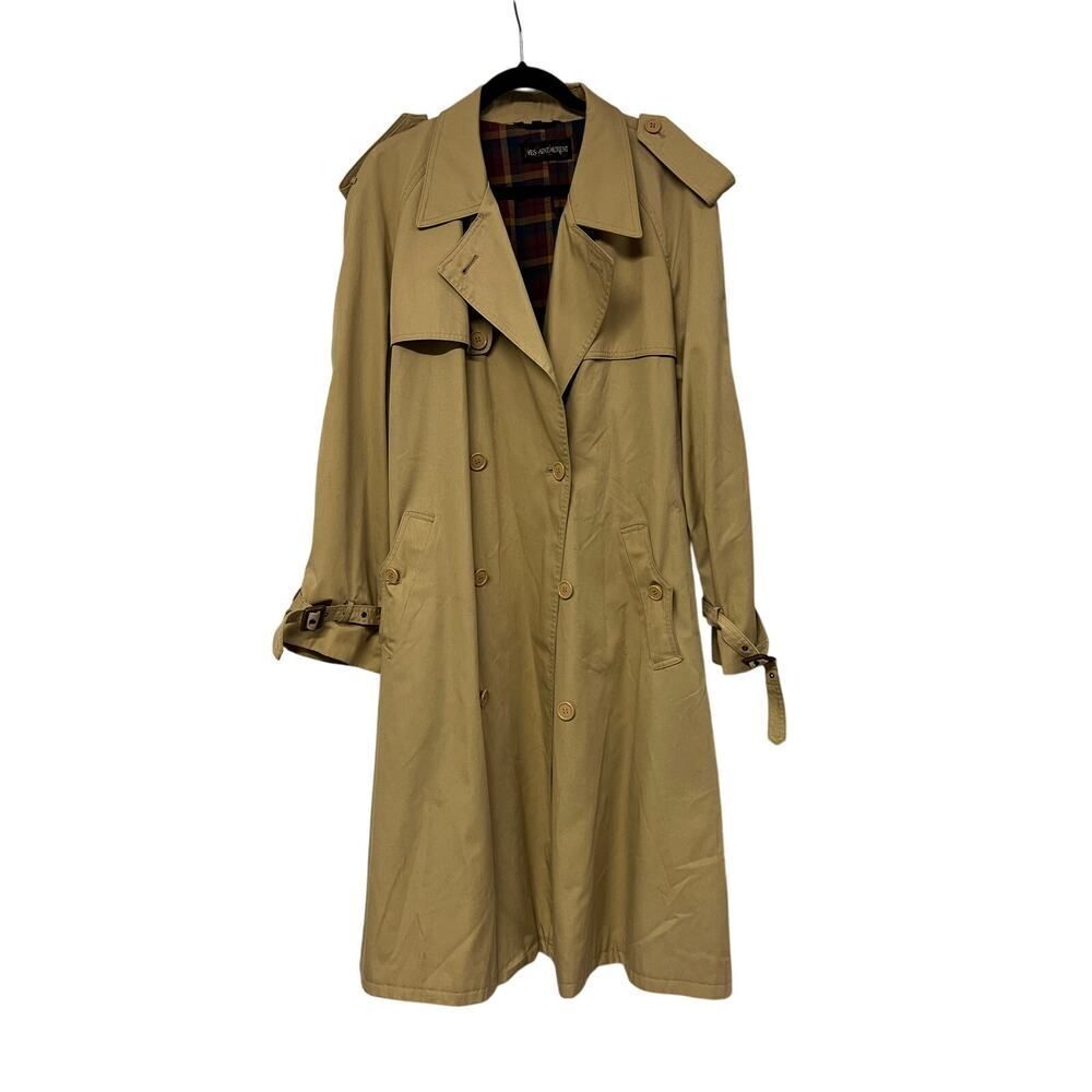 YVES SAINT LAURENT VINTAGE TRENCHCOAT WITH PLAID INTERIOR SIZE 54 EU SIZE L USA - Picture 2 of 15